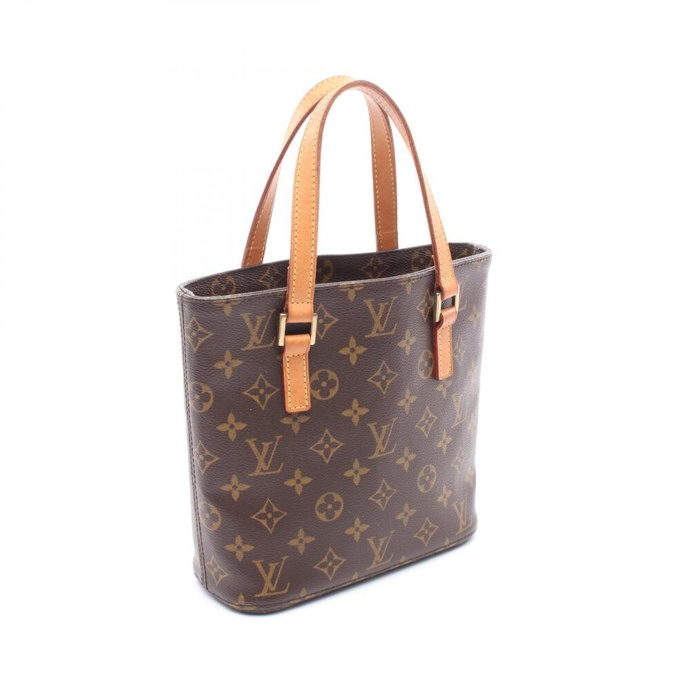 Louis Vuitton Monogram Handbag Brown Leather Canvas Vavin